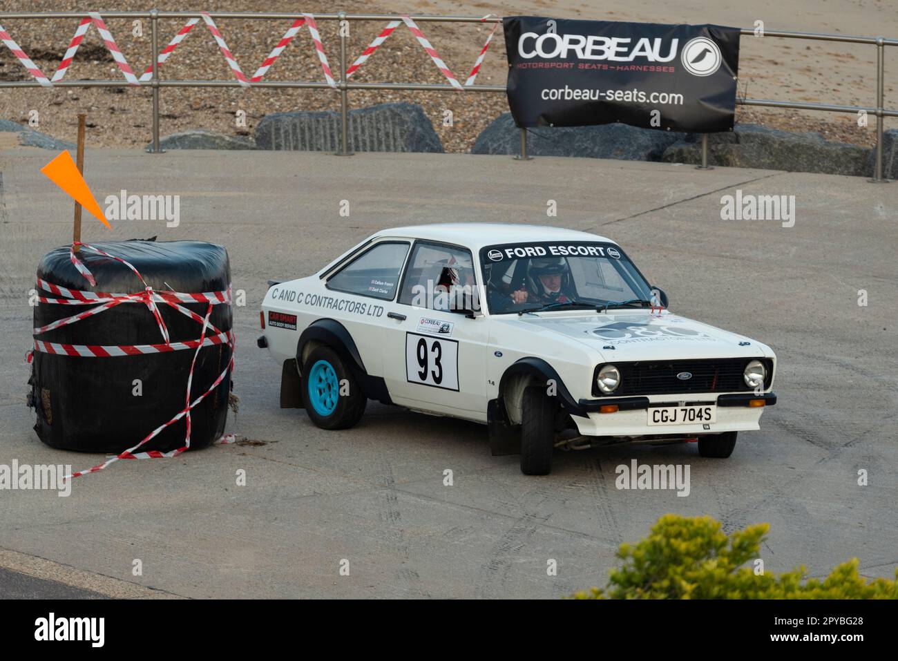 Callum Francis racing a classic 1978 Ford Escort Mk2 competing in the ...