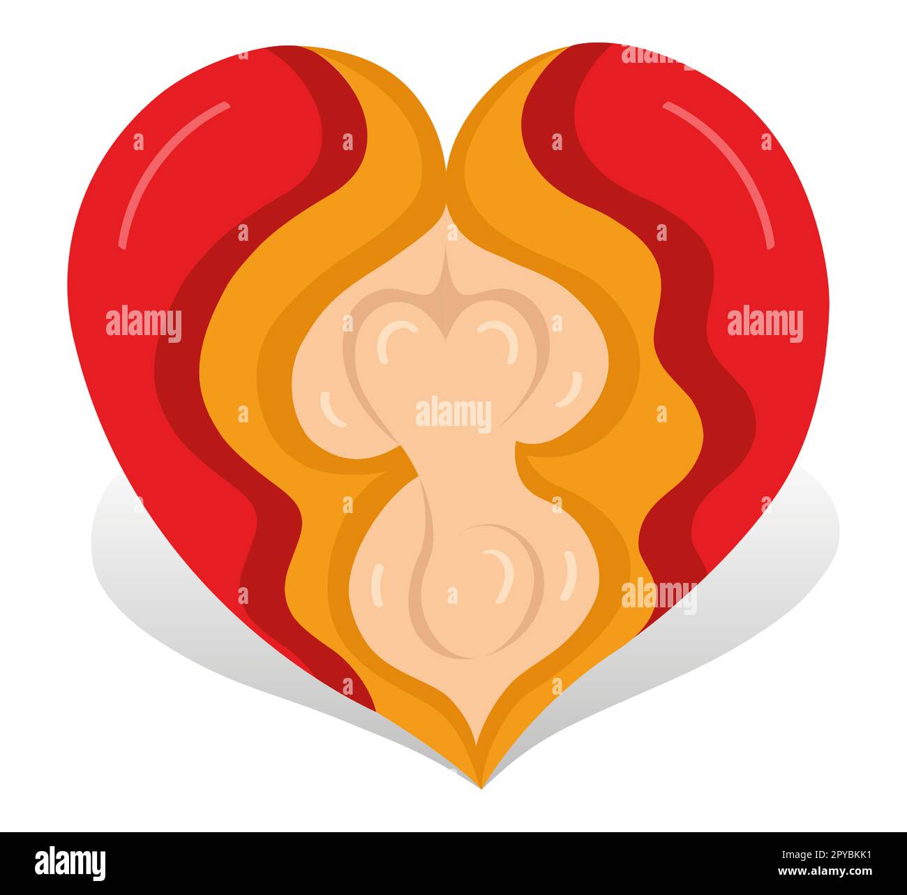 Birth, baby being born from a heart Stock Vector Image & Art - Alamy