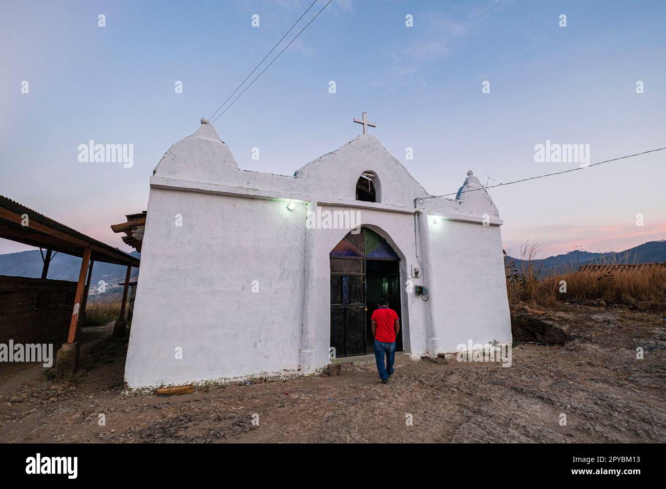 iglesia catolica, Sinchaj, San Bartolomé Jocotenango,  municipio del departamento de Quiché, Guatemala, America Central Stock Photo