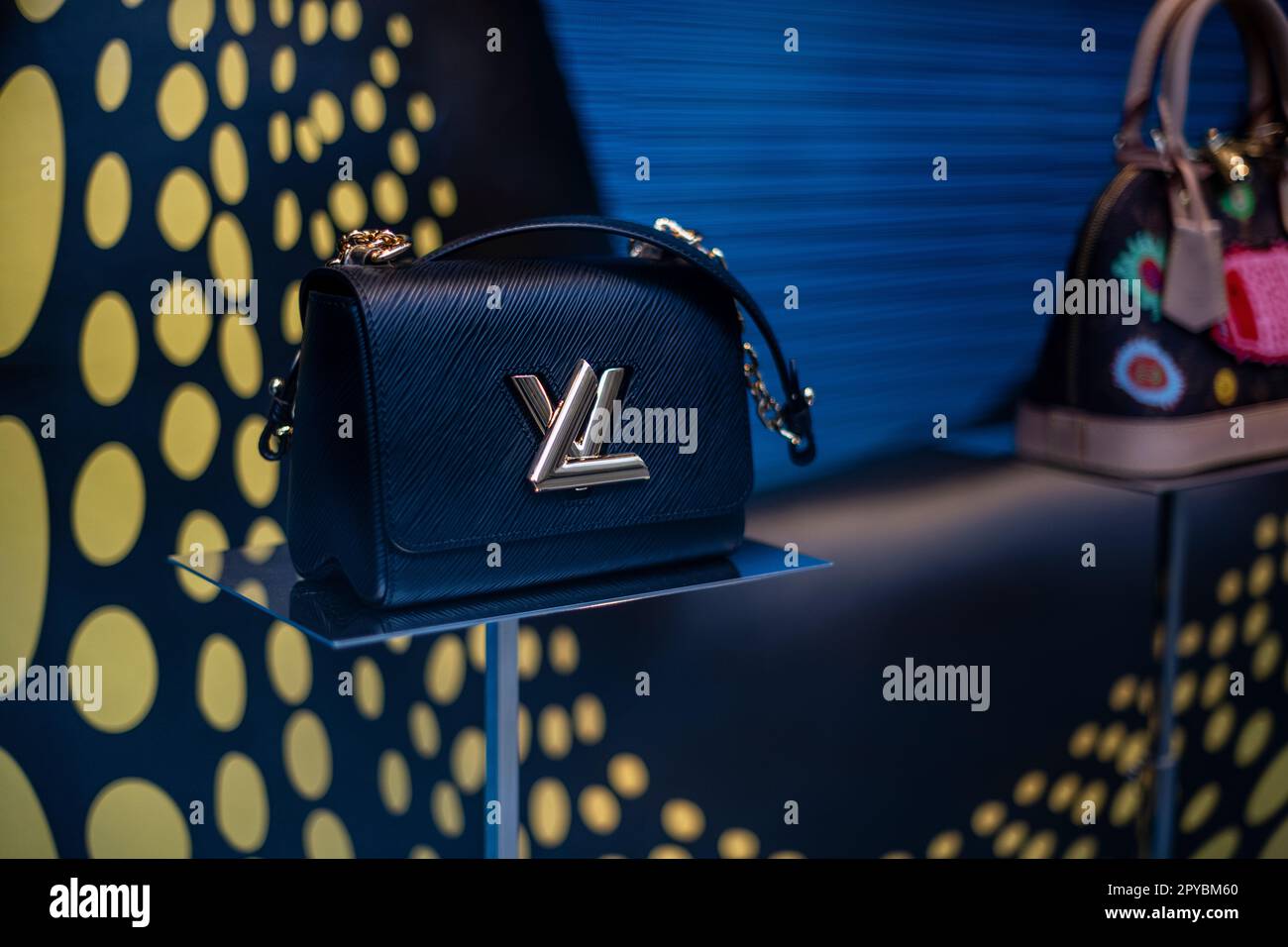Louis Vuitton, Handbags in shop window Spring Summer collection London Stock Photo
