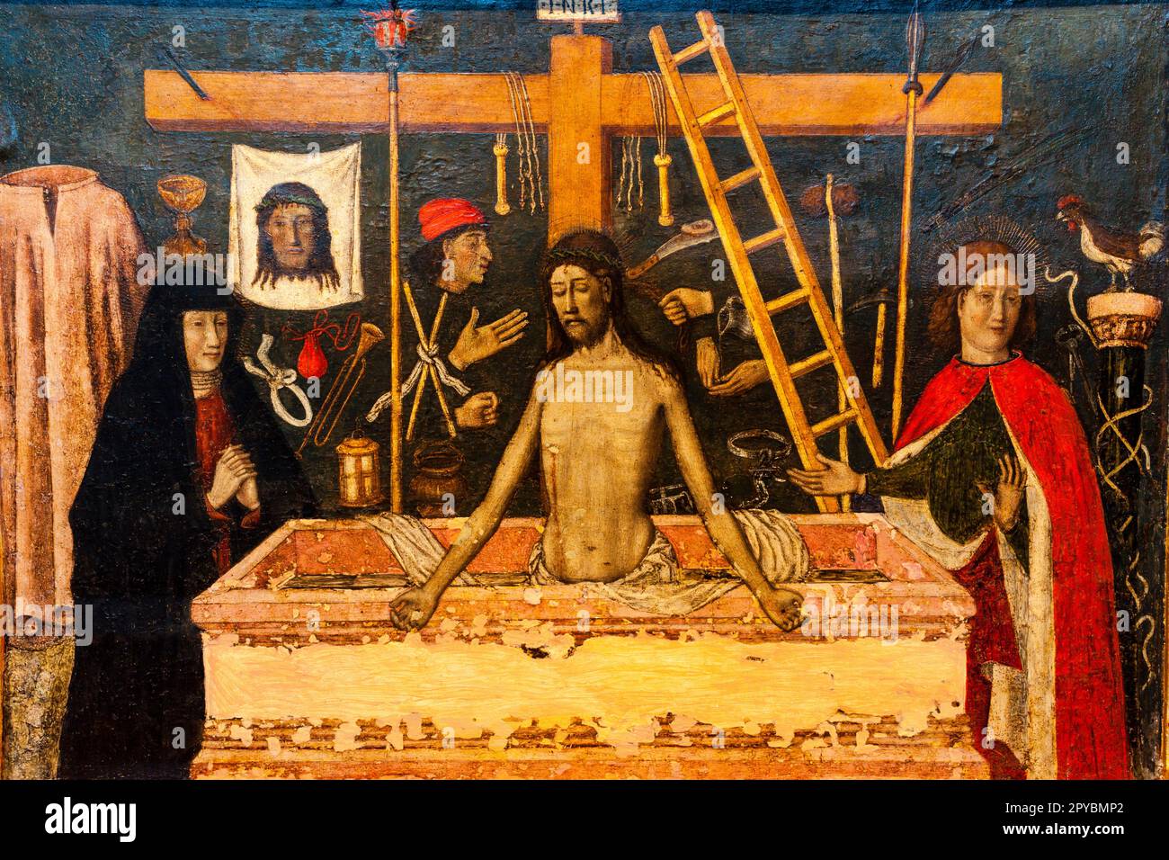 altarpiece of Saint George, predela, Christ male of pains, years 1468-1470, Pere Niçard, oil on wood, Palau Episcopal, -Museu Diocesà de Mallorca-, me Stock Photo