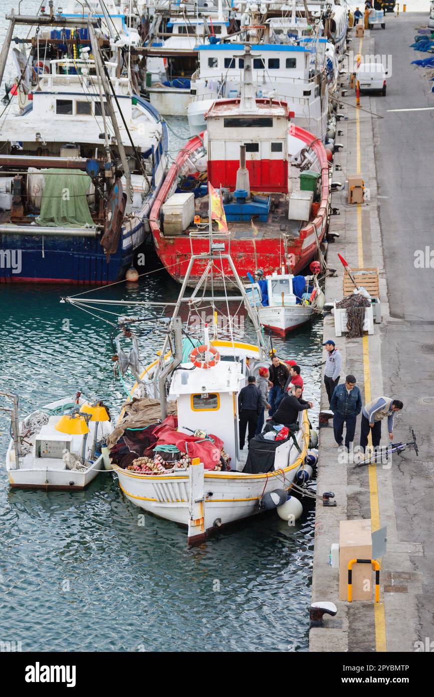 fishing boat in Moll de la Riba, Palma, mallorca, balearic islands, spain, europe Stock Photo