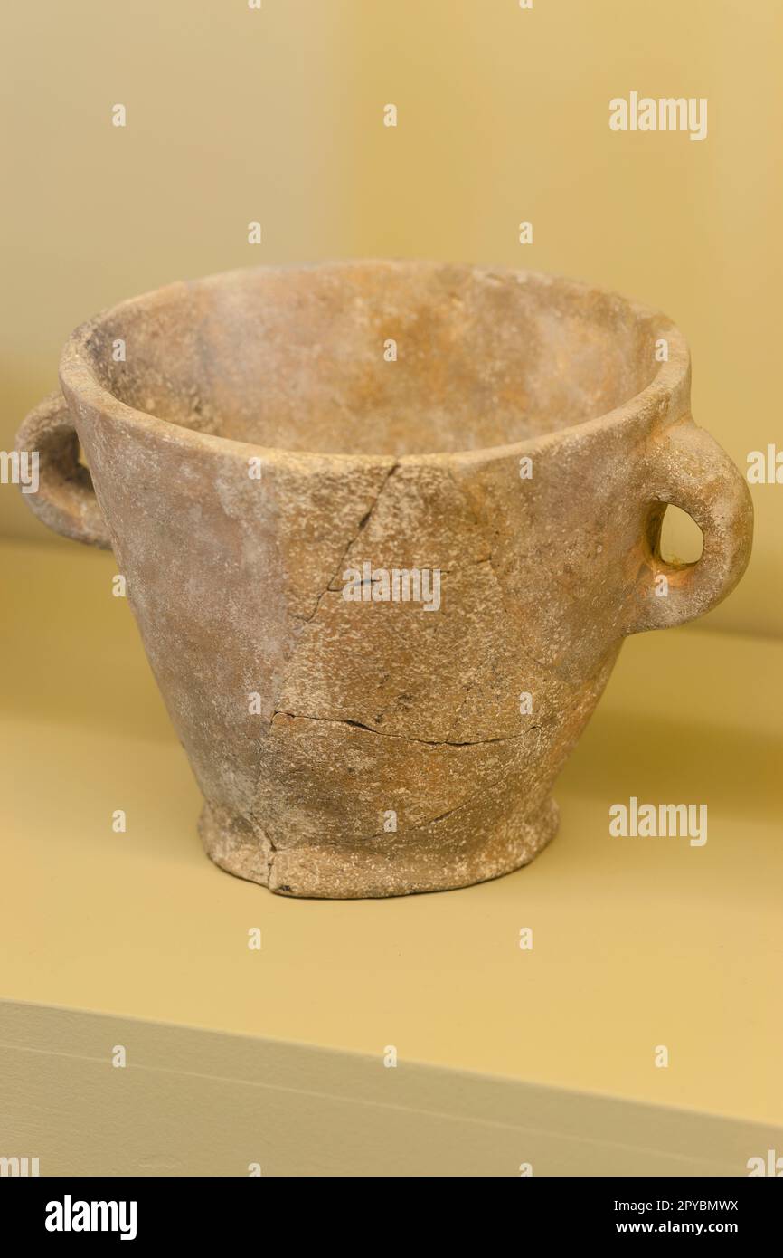 ceramics containers, Son Fornes Archaeological Museum, post-alayotic period room, Montuiri,   Es Pla region, Mallorca, Spain Stock Photo