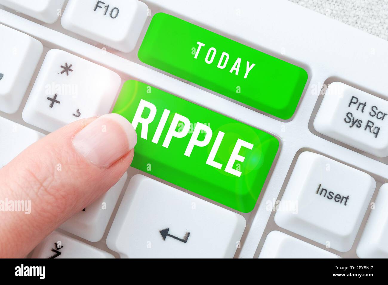 Text sign showing Ripple. Concept meaning small wave or series of them surface of water caused slight breeze Stock Photo