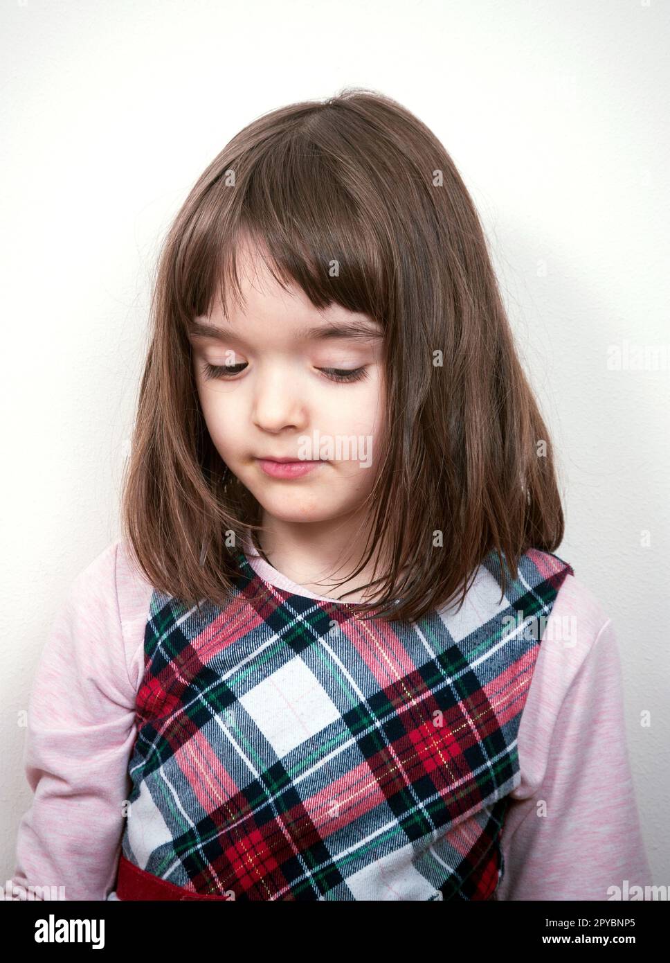 Little lovely girl portrait at home Stock Photo