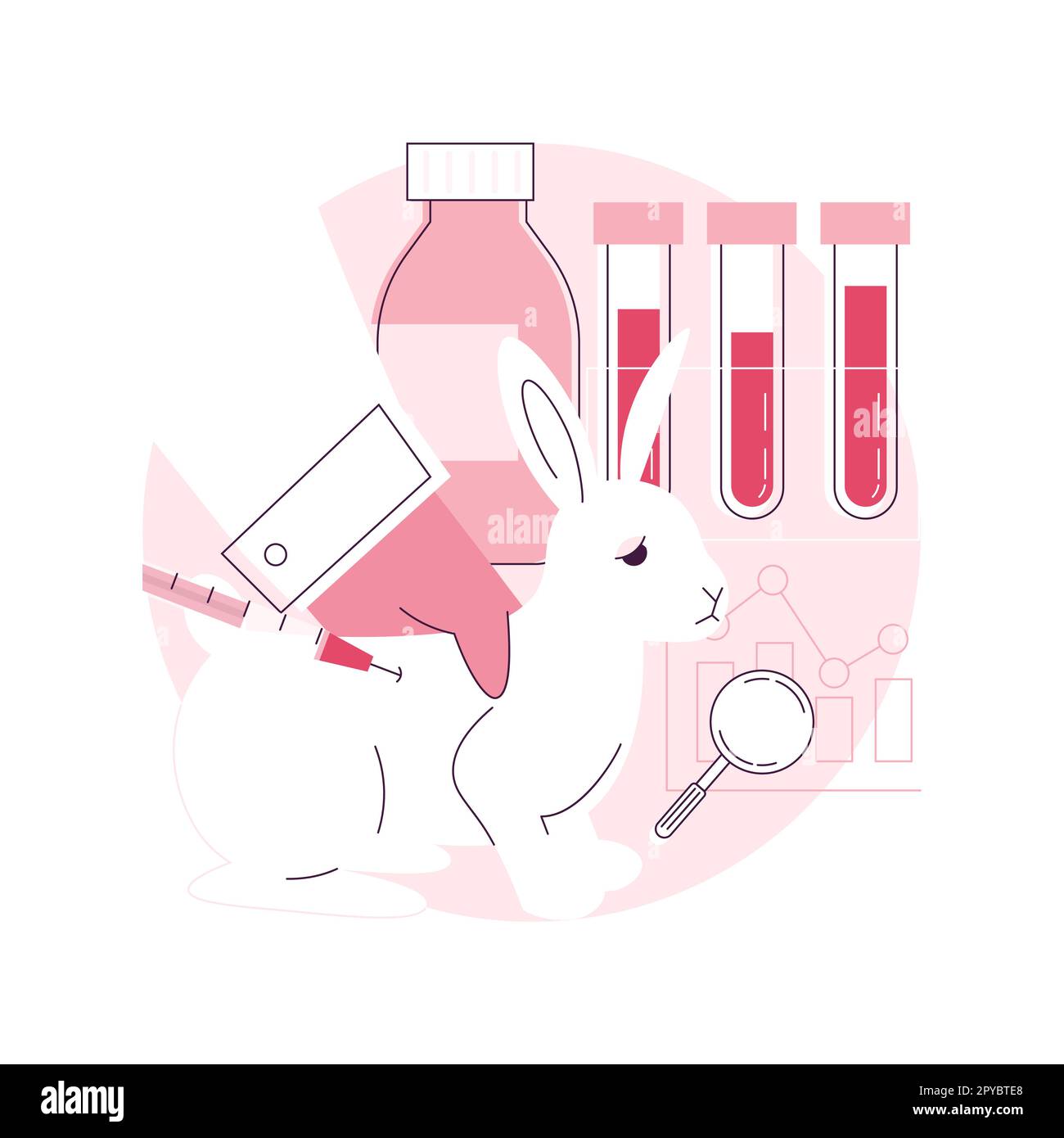 Animal testing of medicines abstract concept vector illustration. Drug