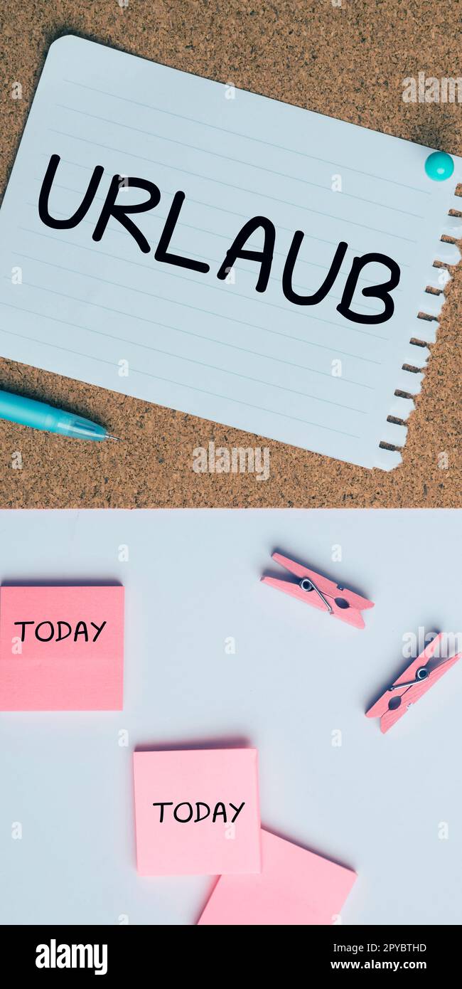 Conceptual display Urlaub. Business overview Leave of absence from work Holiday vacation Having fun in the beach Stock Photo