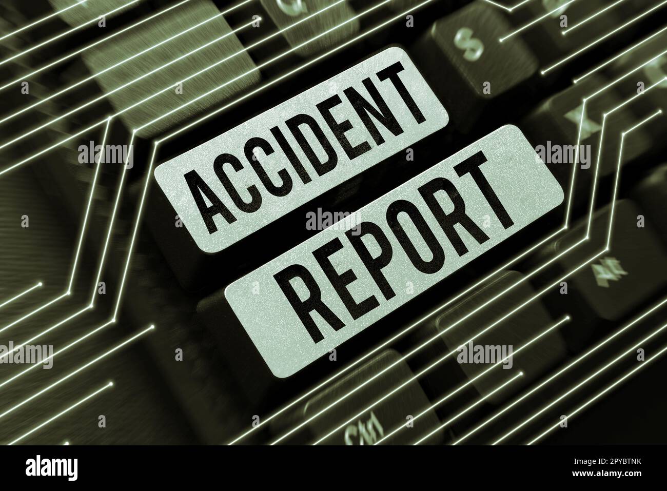 Text caption presenting Accident Report. Word for A form that is filled out record details of an unusual event Stock Photo