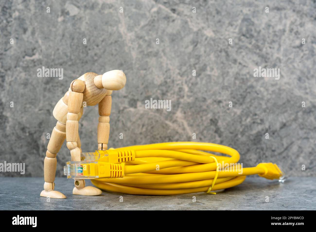 Concept of network troubleshoot supporter or administrator Stock Photo