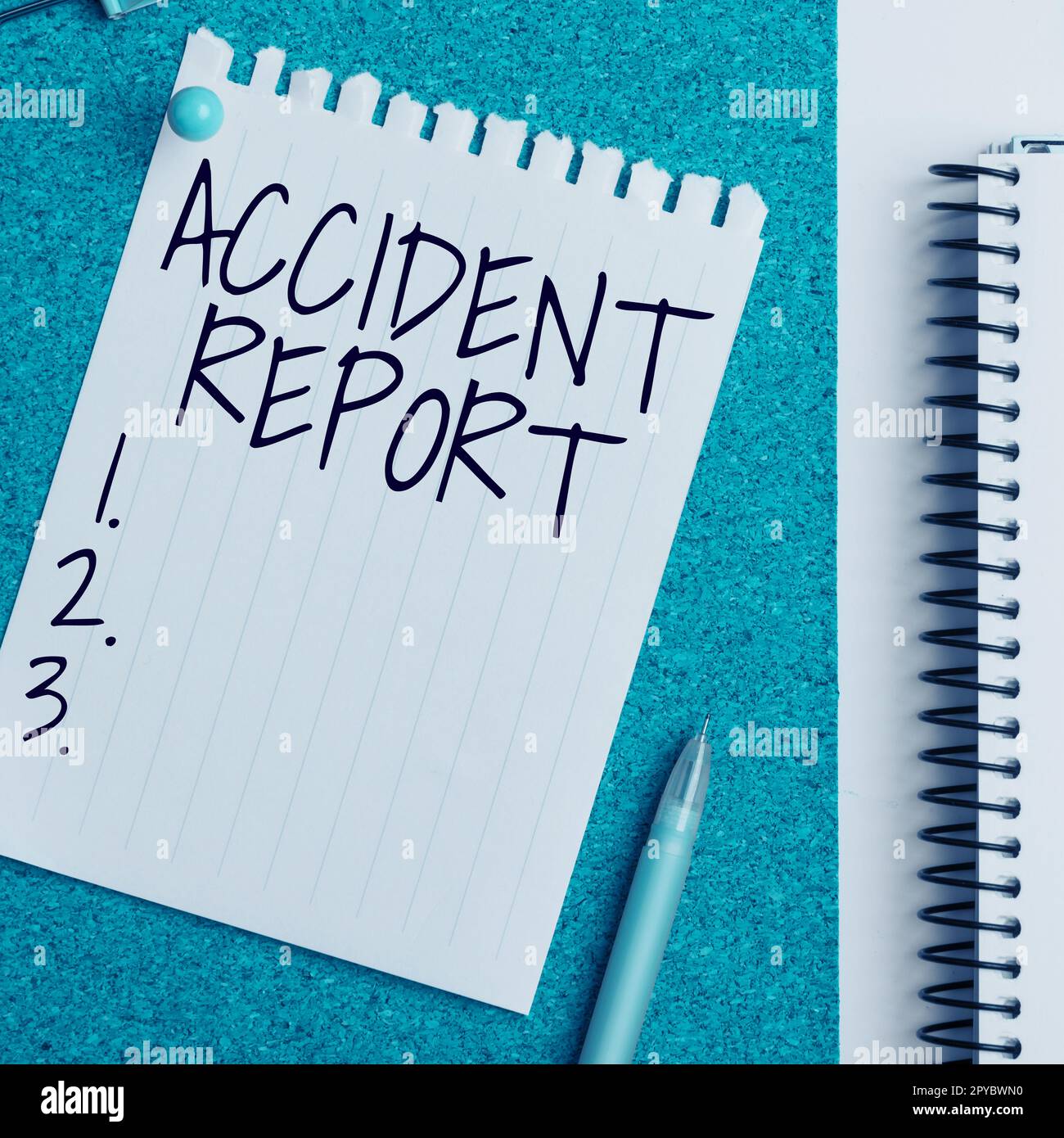 Sign displaying Accident Report. Conceptual photo A form that is filled out record details of an unusual event Stock Photo
