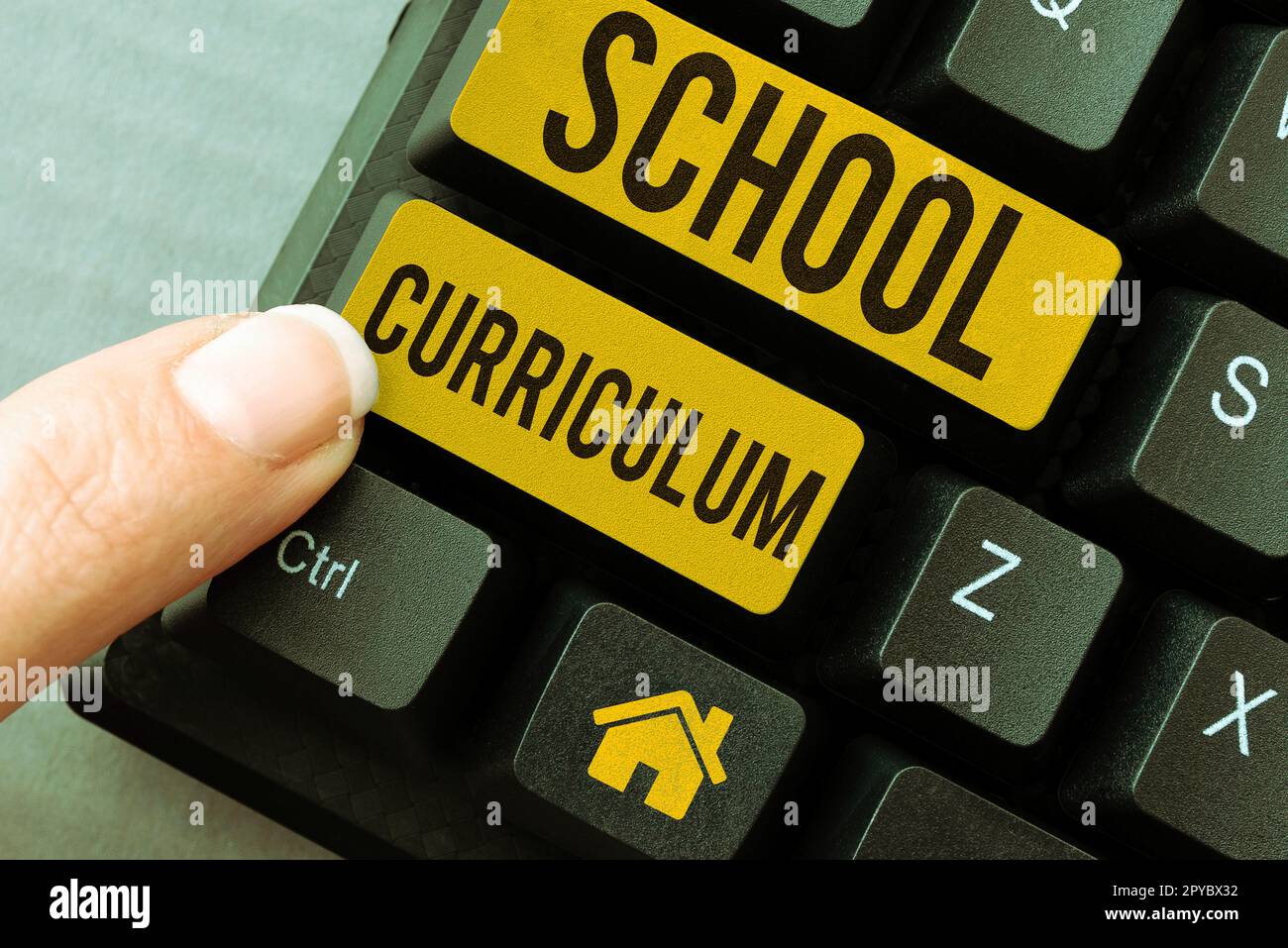 Text sign showing School Curriculum. Concept meaning designed to ...