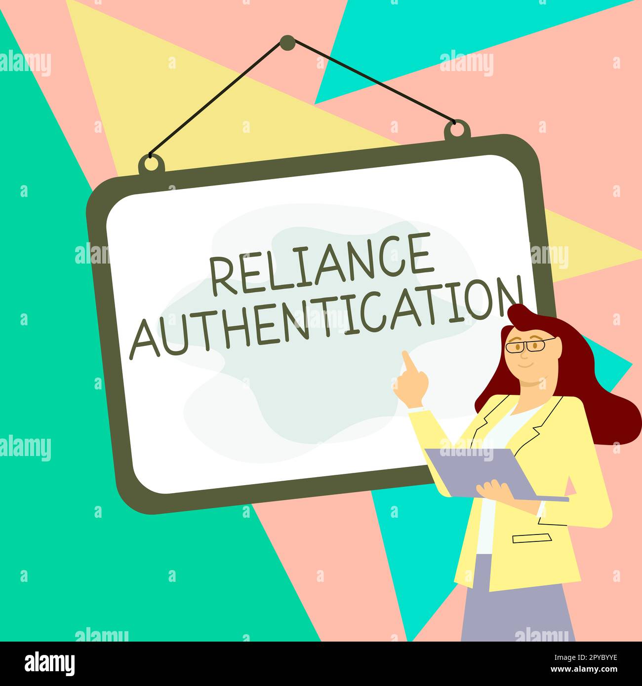 Text showing inspiration Reliance Authentication. Business concept consistently good in quality or performance able to be trusted Stock Photo