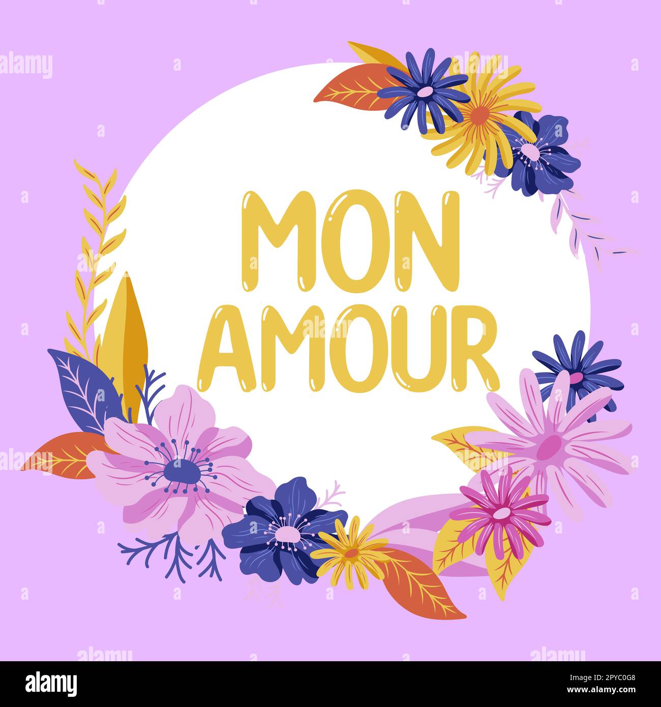 Conceptual caption Mon Amour. Business overview French name of lover Happy  Valentines Day Stock Photo - Alamy