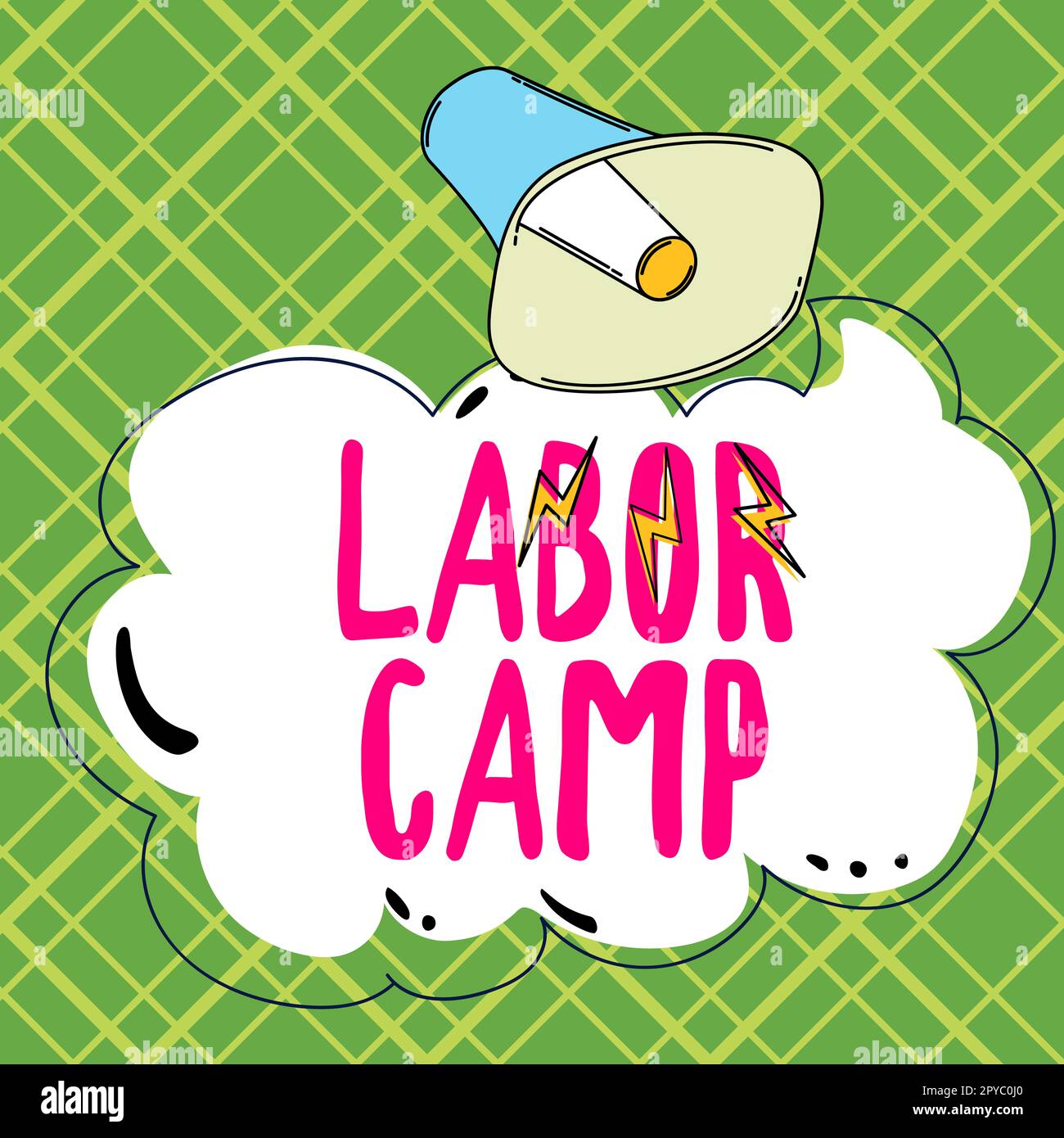 Handwriting text Labor Camp. Business showcase a penal colony where forced labor is performed Stock Photo