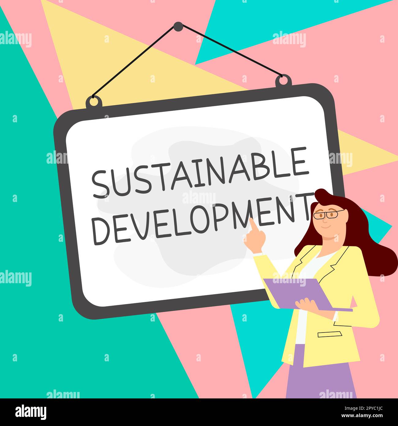 Conceptual caption Sustainable Development. Word for the ability to be sustained, supported, upheld, or confirmed Stock Photo