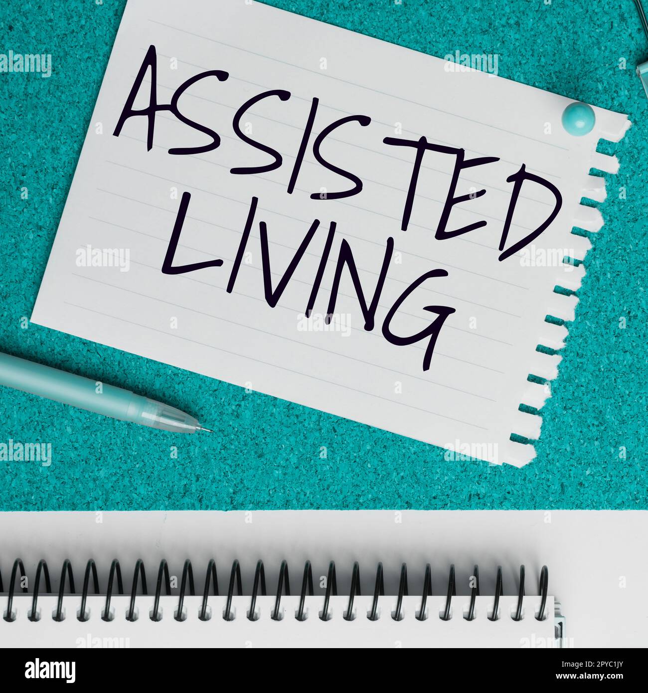 Text caption presenting Assisted Living. Business idea longterm care