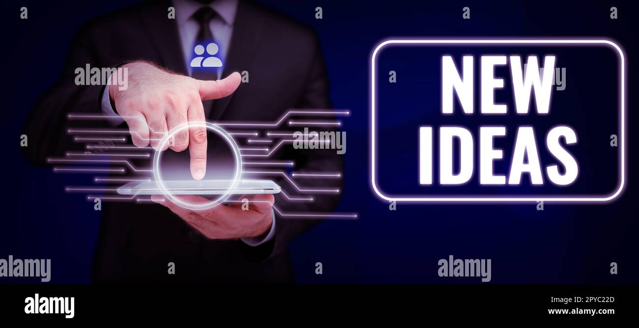 Inspiration showing sign New Ideas. Word for something original or fresh and more effective innovation Stock Photo