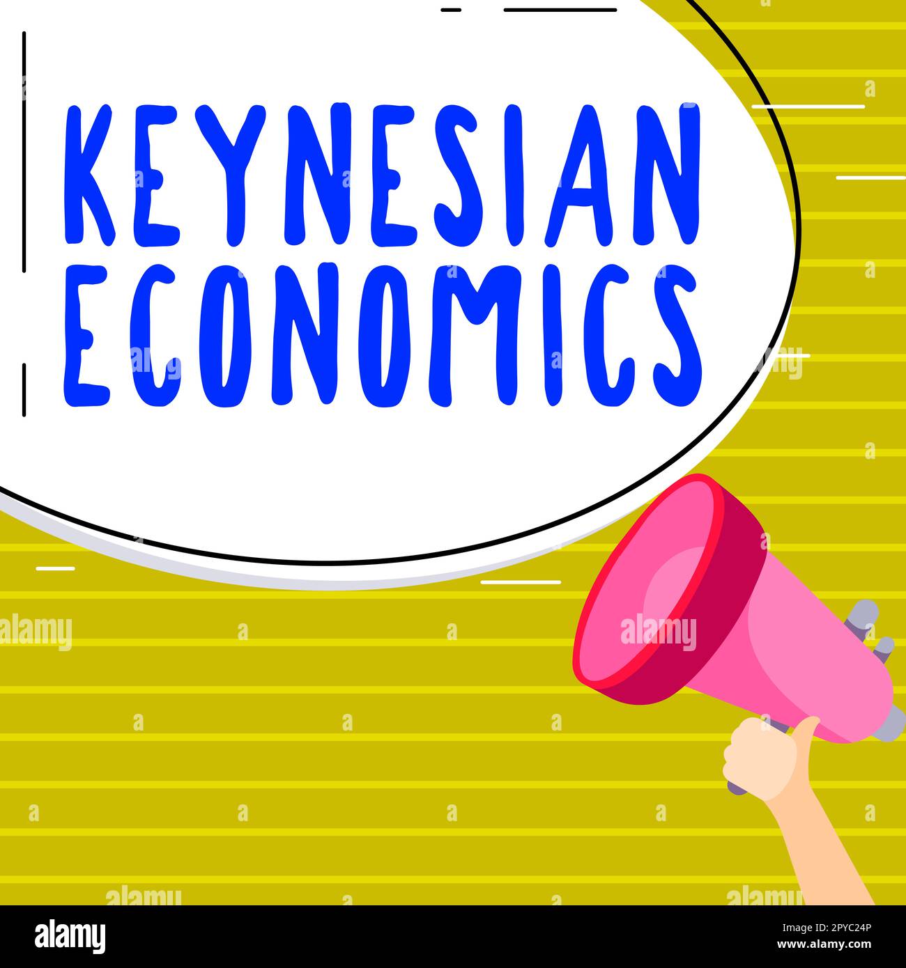 Conceptual display Keynesian Economics. Business concept monetary and fiscal programs by government to increase employment Stock Photo