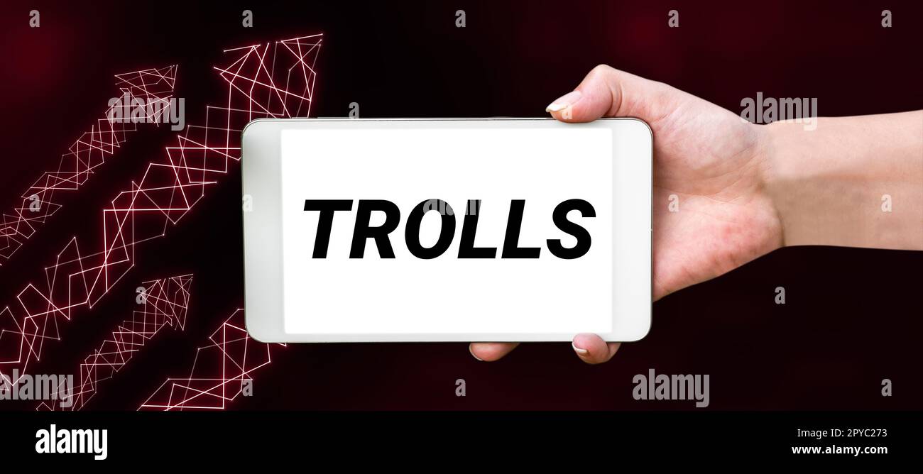 Conceptual display Trolls. Word for Internet slang troll person who starts upsets people on Internet Stock Photo
