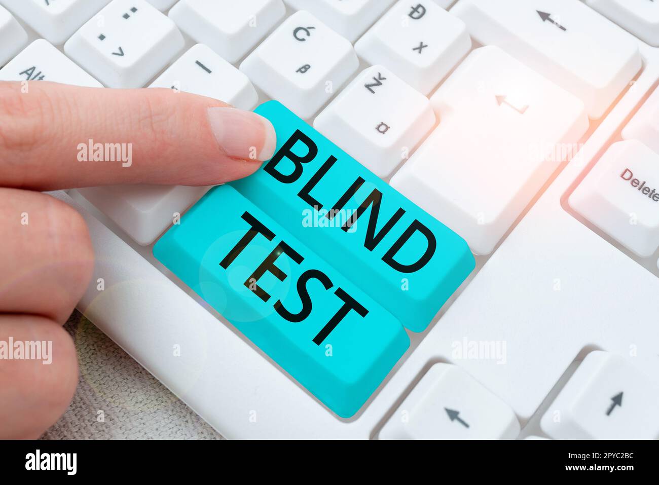 Inspiration showing sign Blind Test. Business idea Social engagement with a person one has not previously met Stock Photo