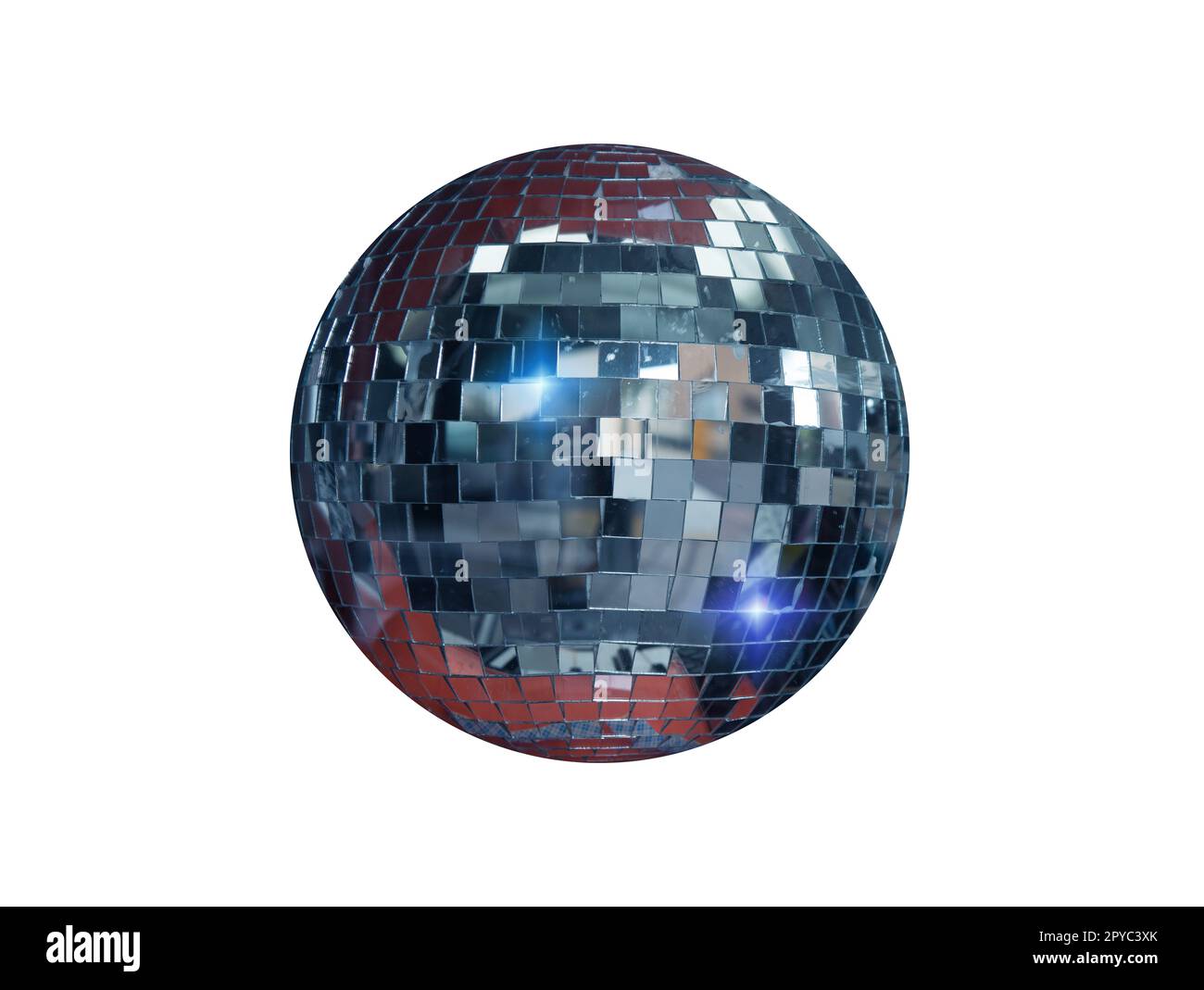 Music disco ball of mirrors to reflect discotheque lights Stock Photo