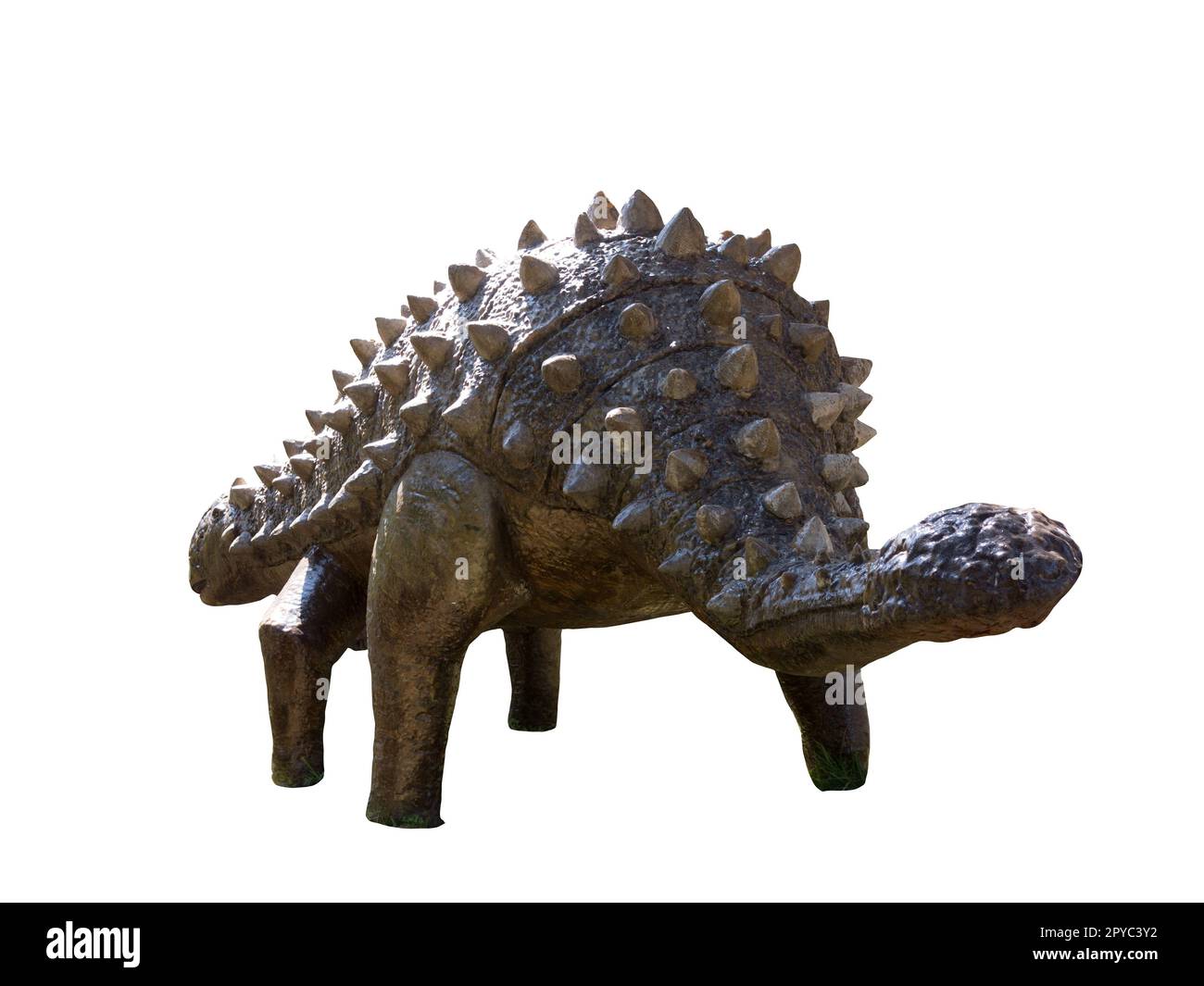 Isolated big prehistoric dinosaur with strong armor Stock Photo