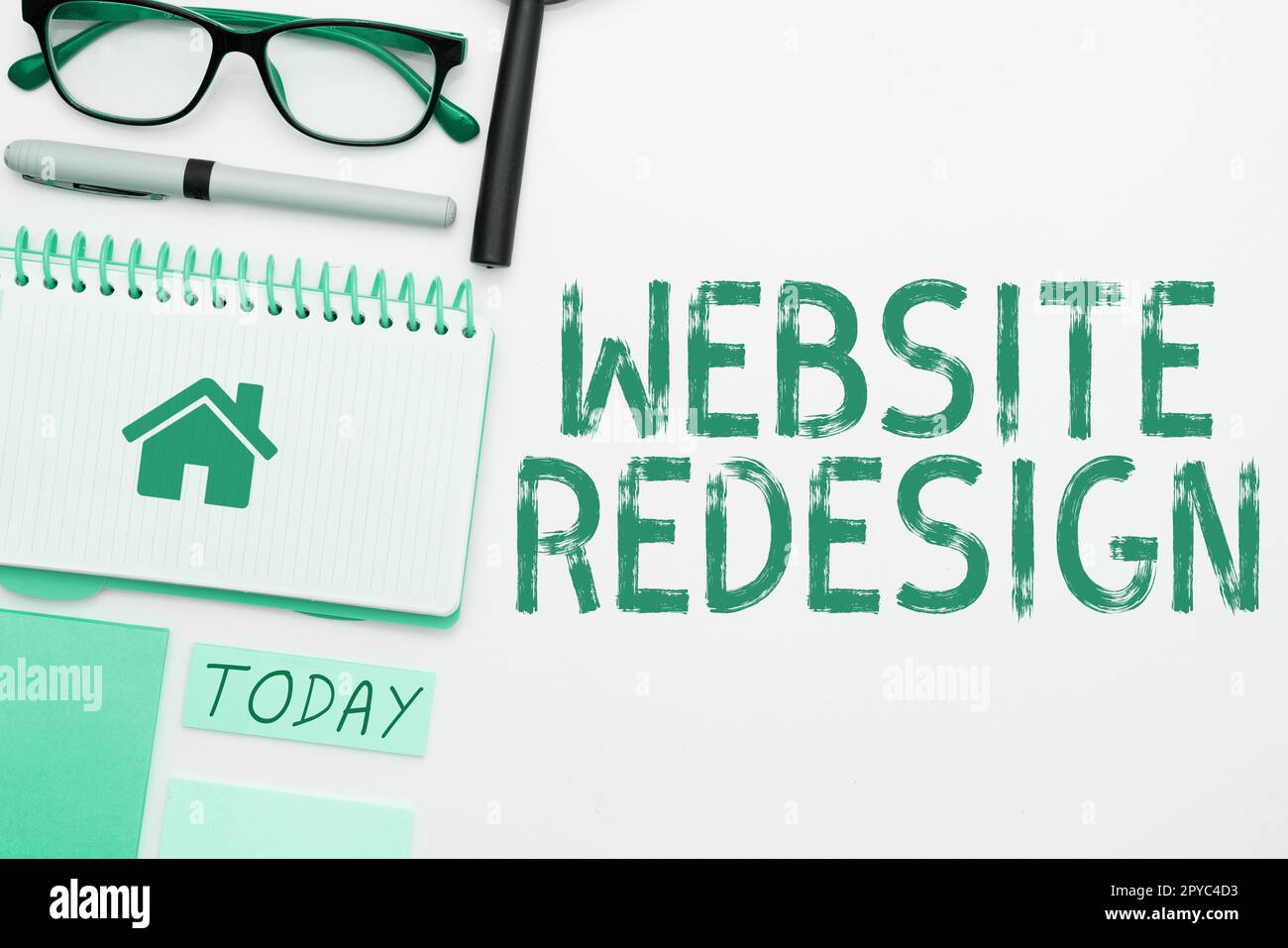 Text caption presenting Website Redesign. Business idea modernize ...