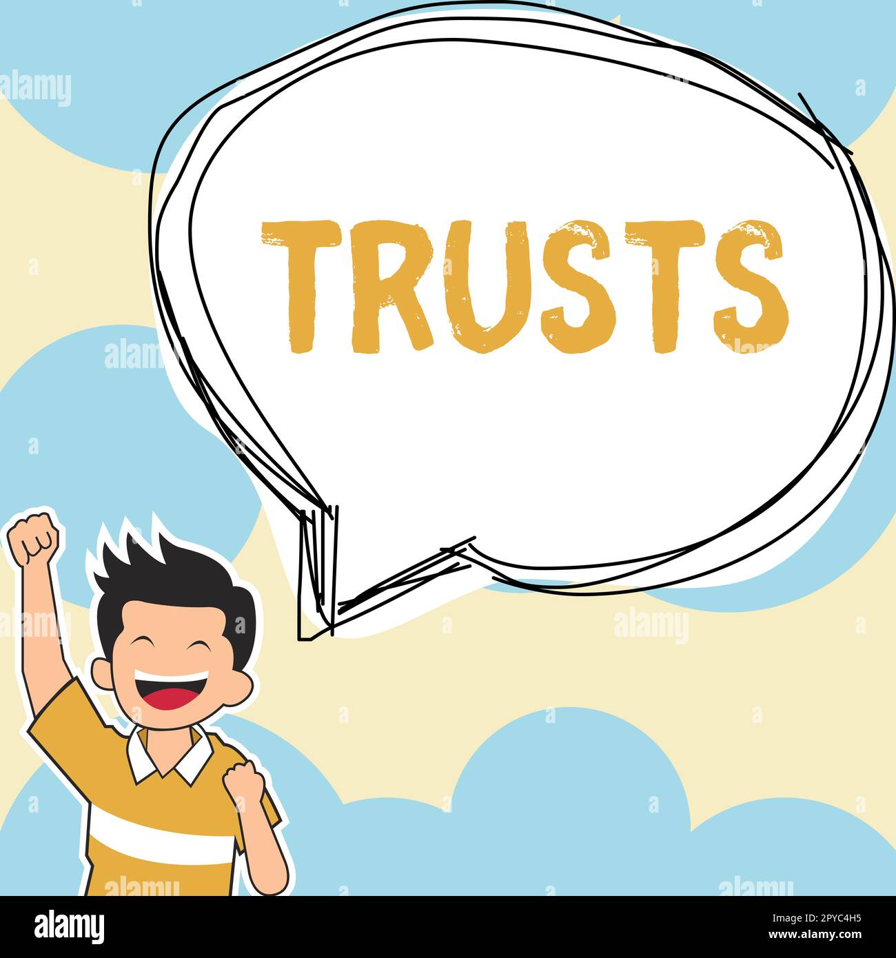 Text sign showing Trusts. Word for firm belief in reliability truth or ability of someone or something Stock Photo