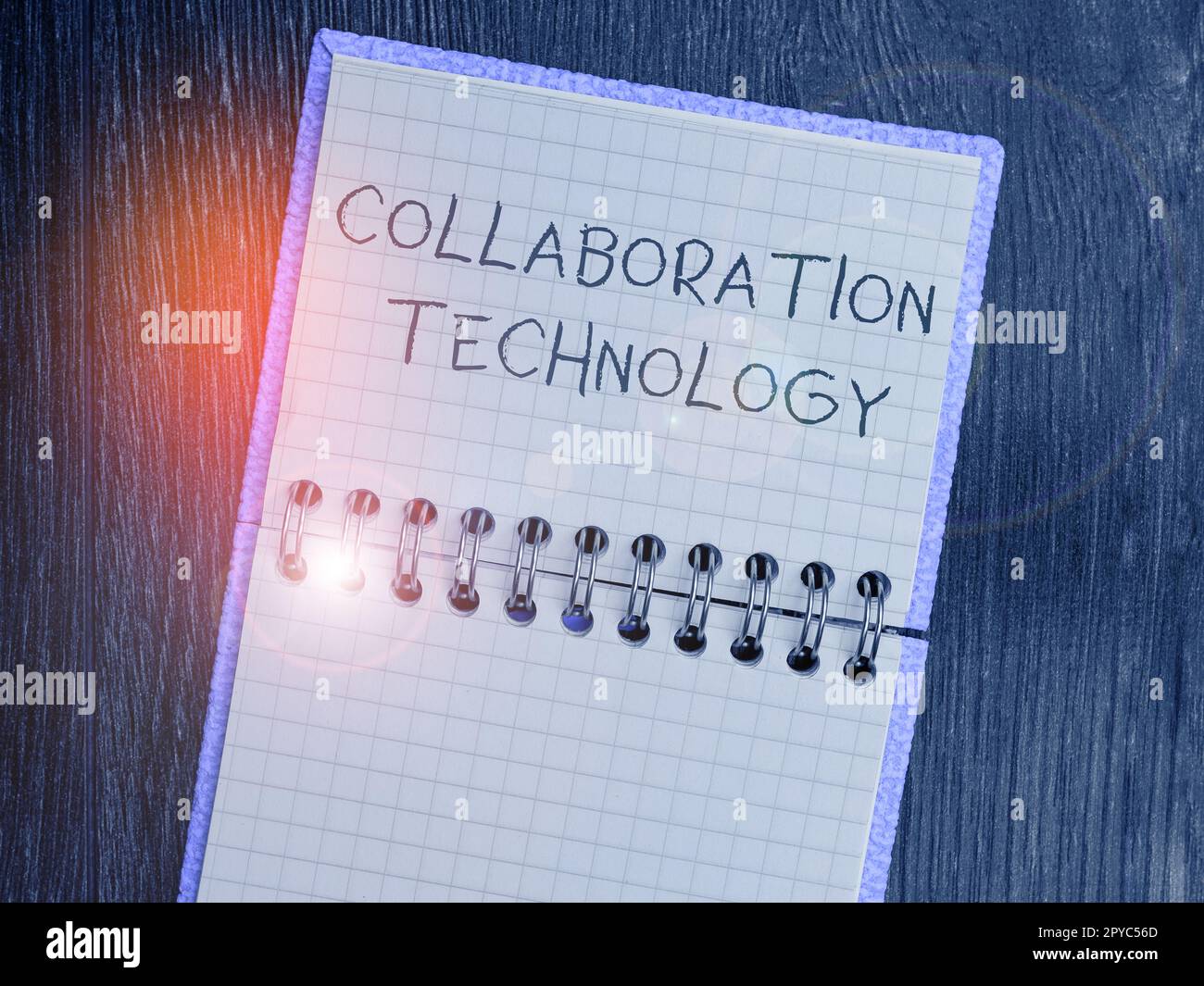 Handwriting text Collaboration Technology. Business idea joint efforts work groups to accomplish task Stock Photo