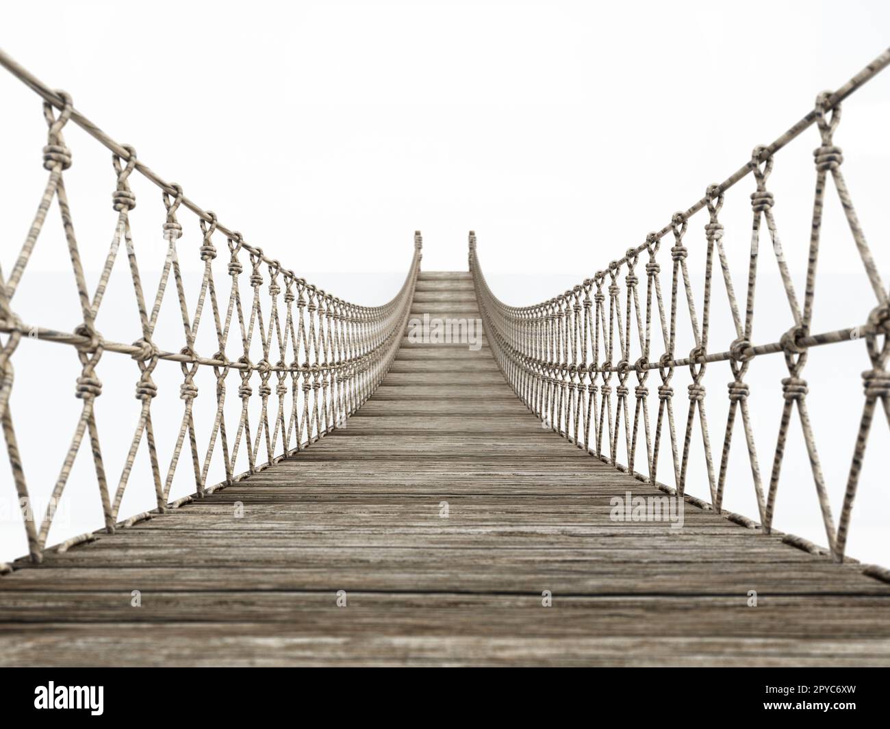 Rope bridge isolated on white background. 3D illustration Stock Photo ...