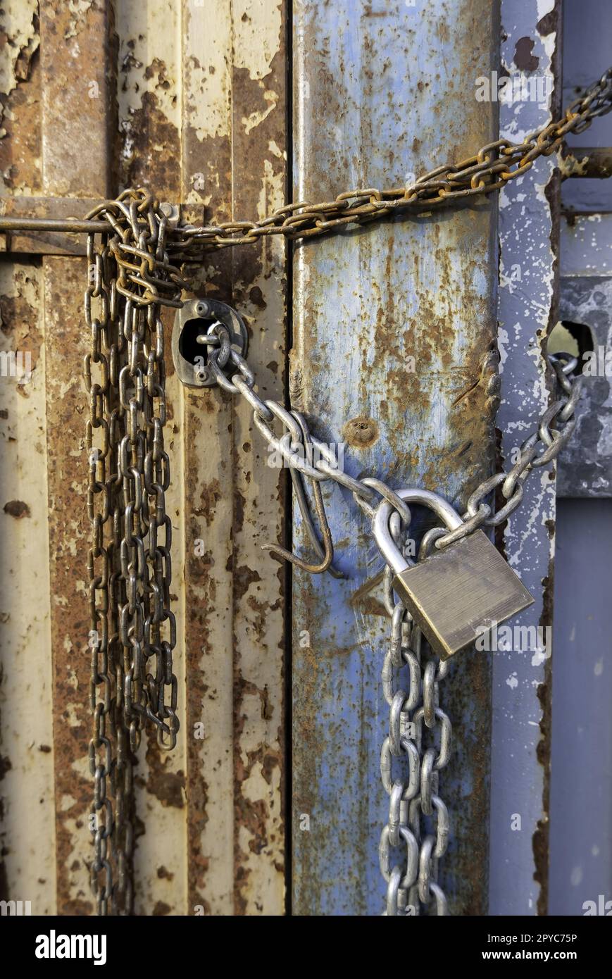 Padlock with a chain Stock Photo