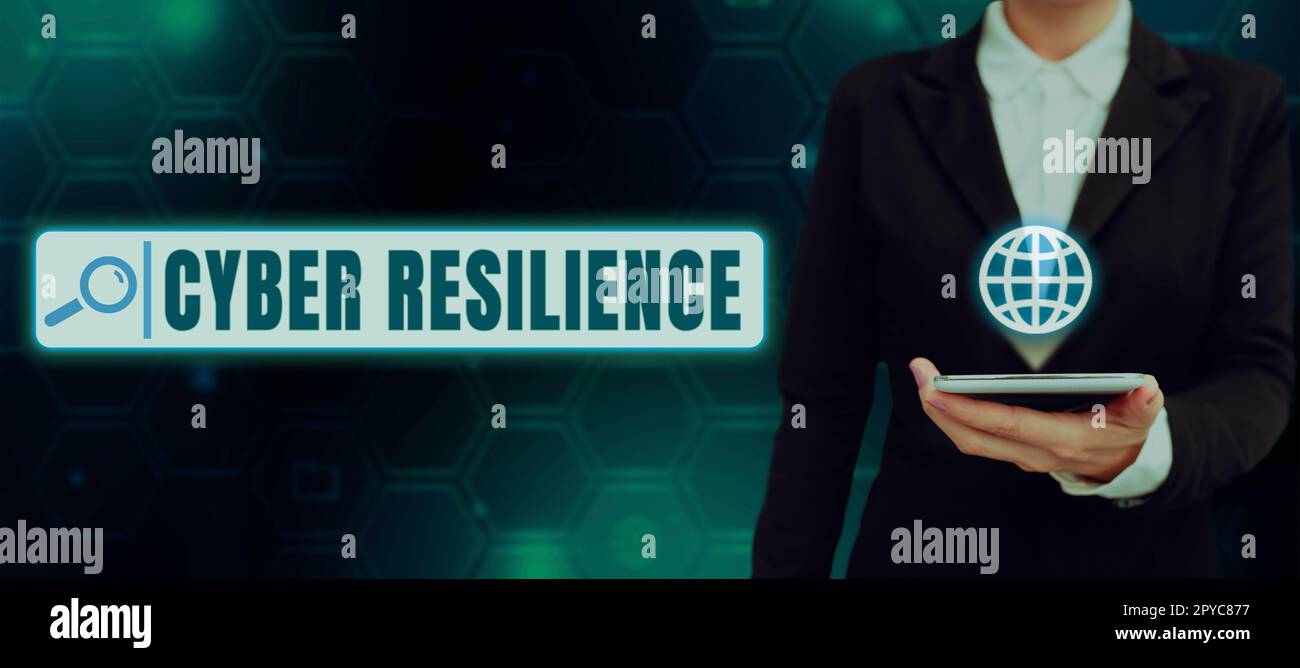 Conceptual caption Cyber Resilience. Conceptual photo measure of how well an enterprise can manage a cyberattack Stock Photo