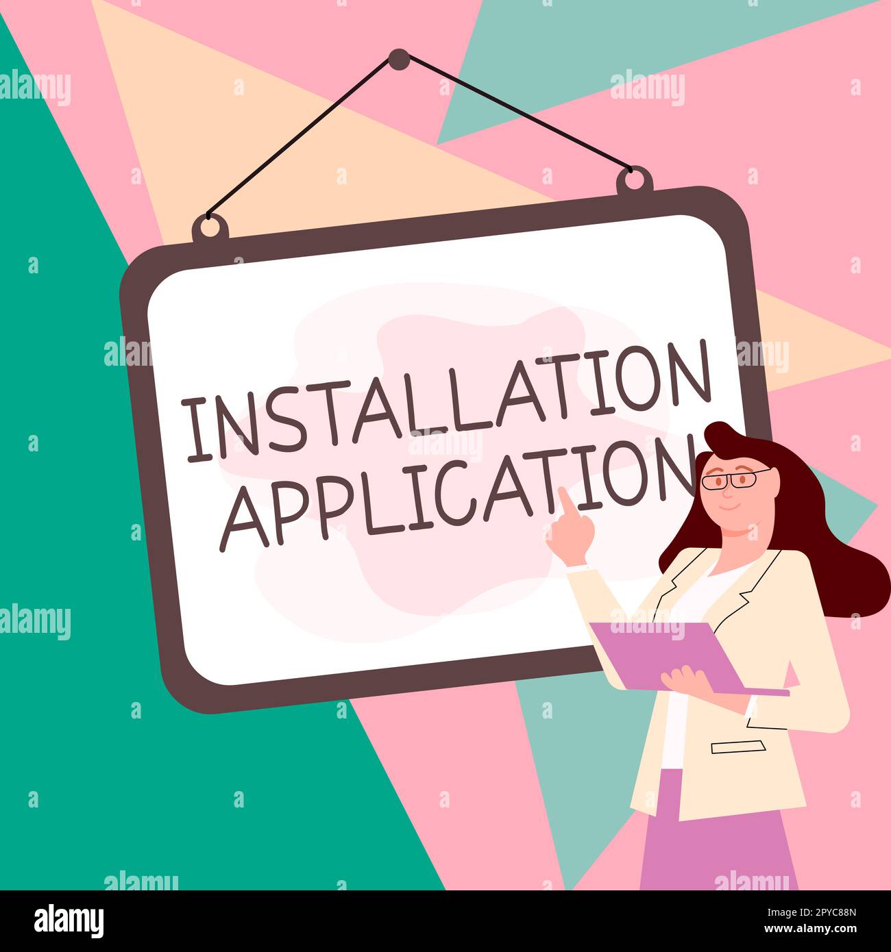 Text caption presenting Installation Application. Word Written on the ...