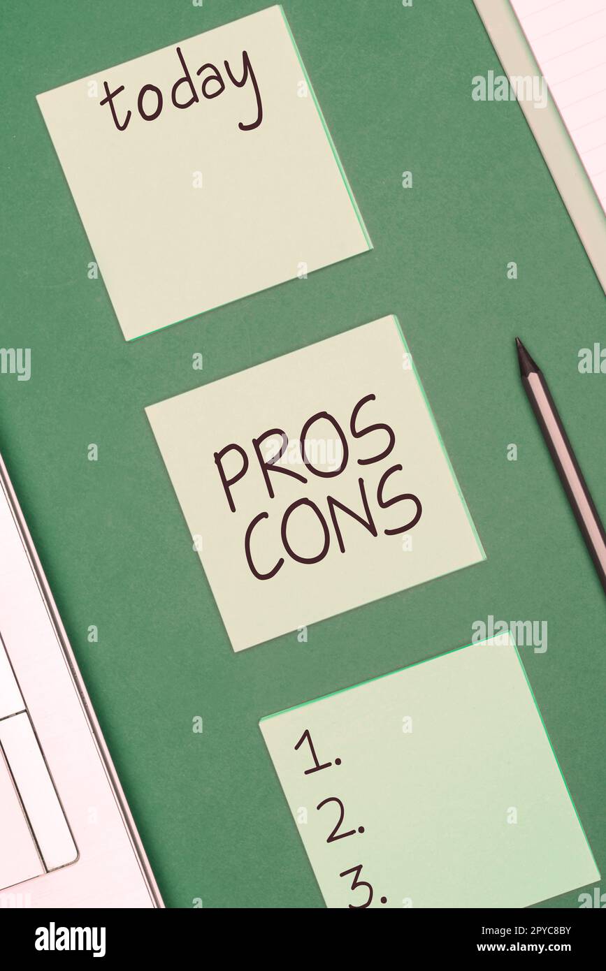 Conceptual display Pros Cons. Conceptual photo The favorable and ...
