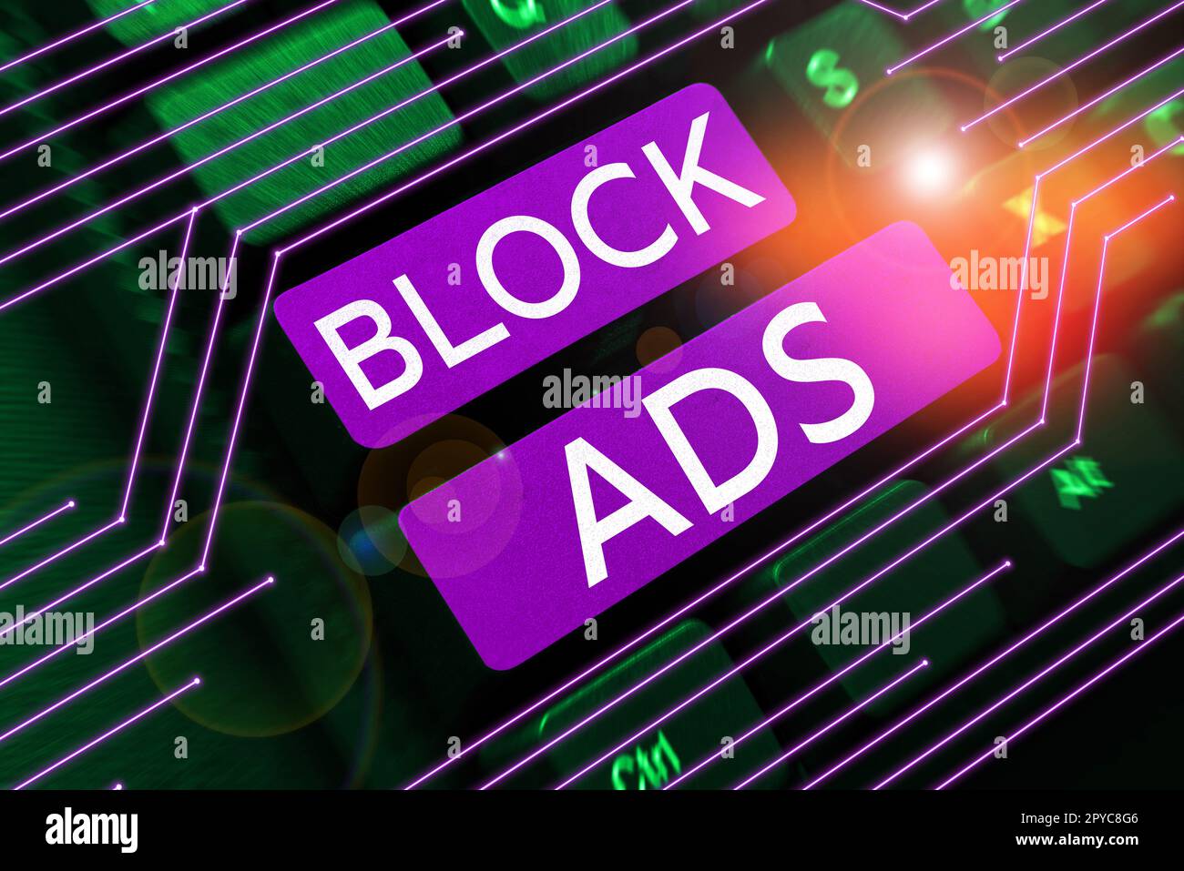 Hand writing sign Block Ads. Conceptual photo program that will remove ...