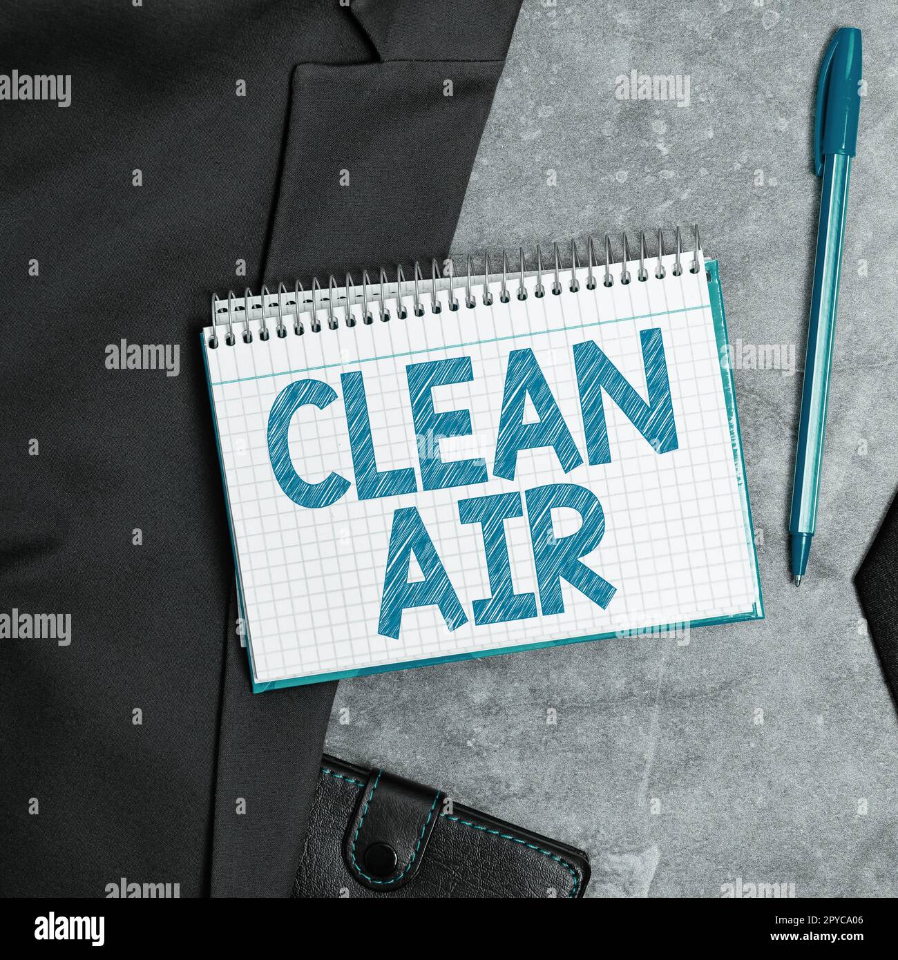 Handwriting text Clean Air. Business concept air that has no harmful levels of dirt and chemicals in it Stock Photo