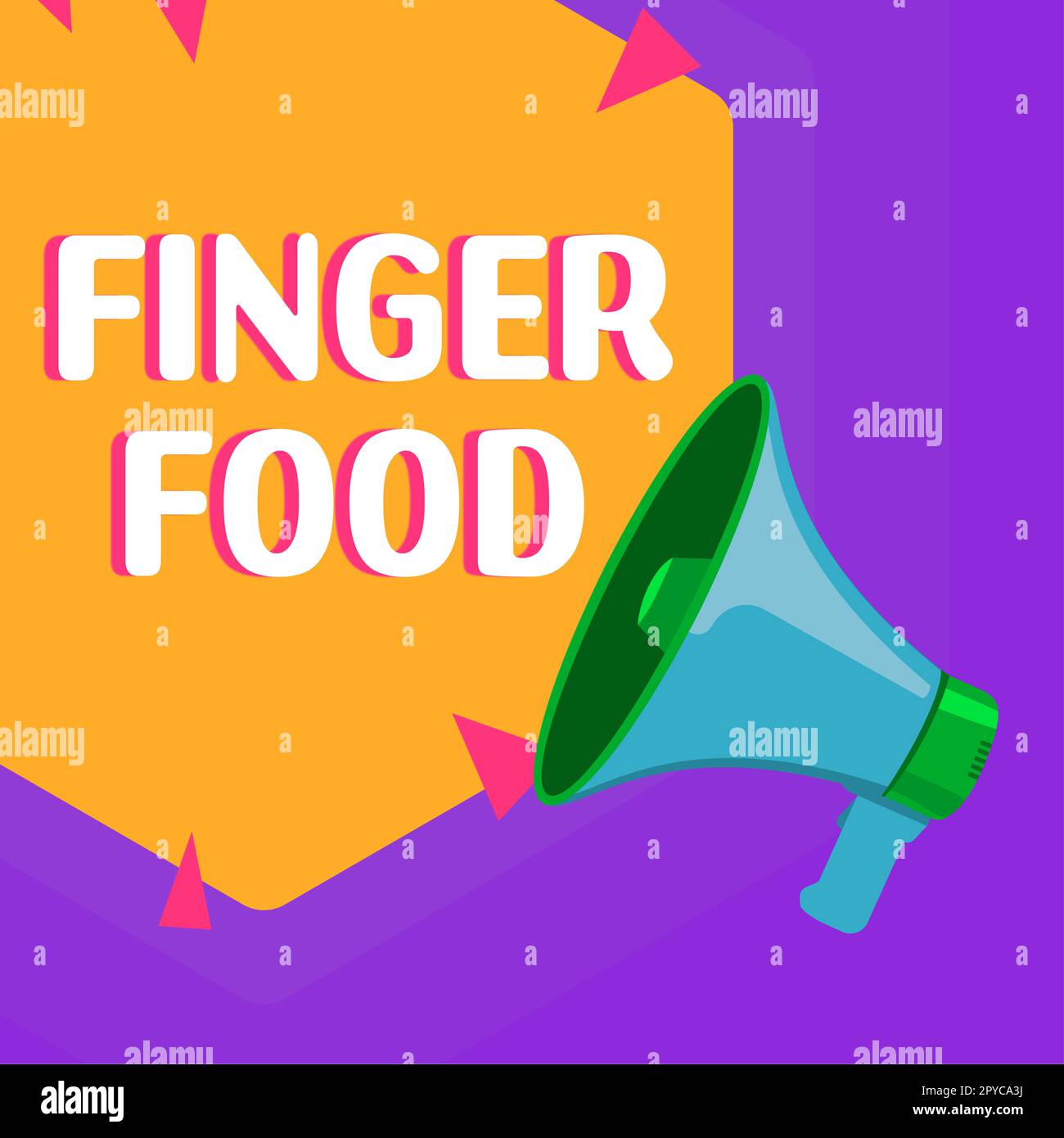 Conceptual caption Finger Food. Business concept products and