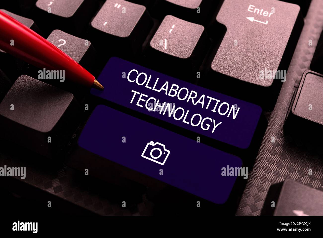 Conceptual caption Collaboration Technology. Business overview joint
