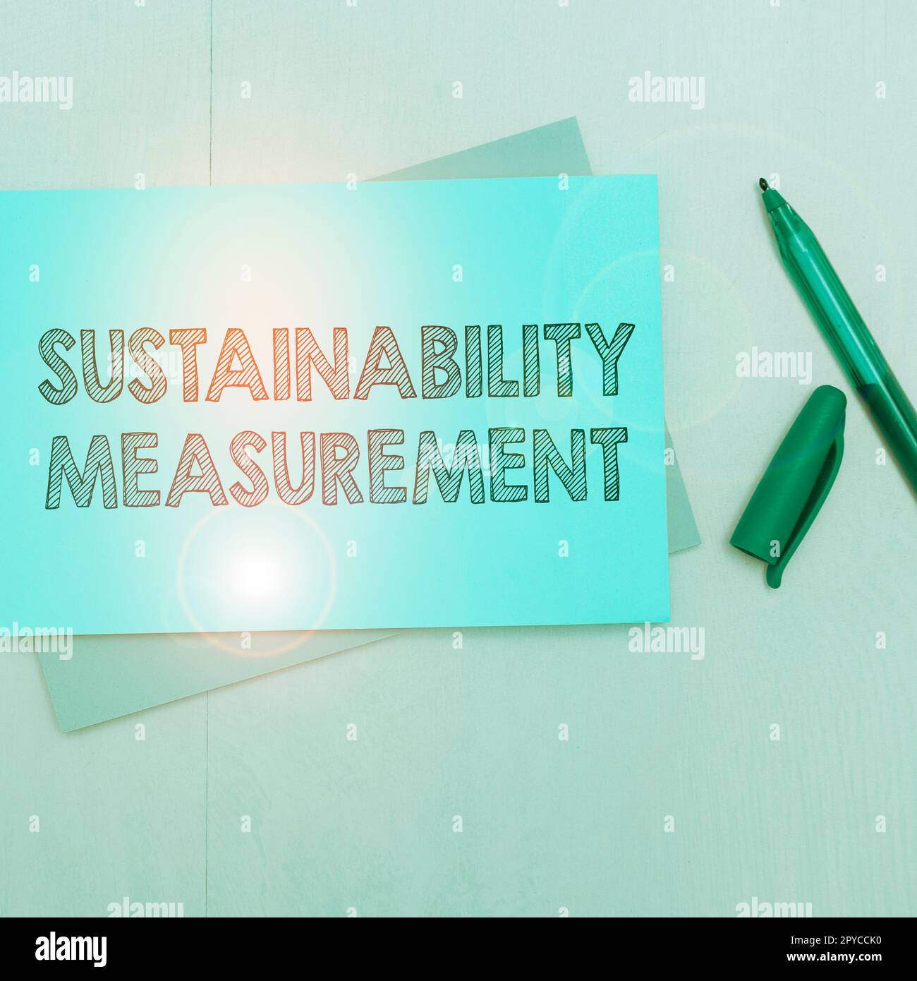 Handwriting text Sustainability Measurement. Conceptual photo tool used organisations become more sustainable Stock Photo