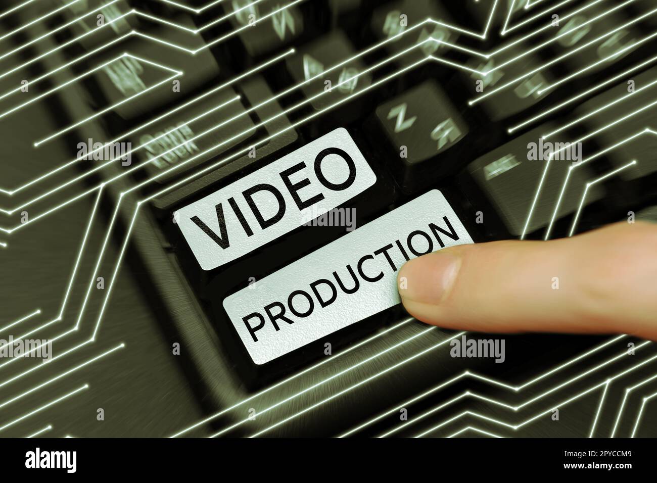 Handwriting text Video Production. Business overview process of converting an idea into a video Filmaking Stock Photo