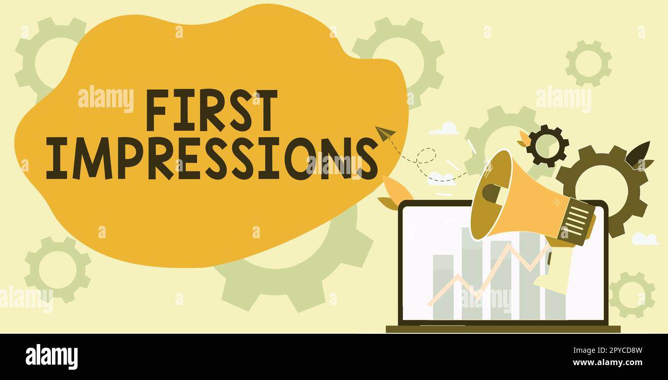 Conceptual display First Impressions. Business showcase What a person ...