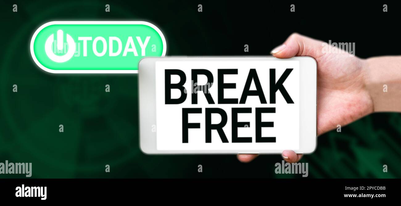 Handwriting text Break Free. Word for another way of saying salvation out of chains freedom prison Stock Photo