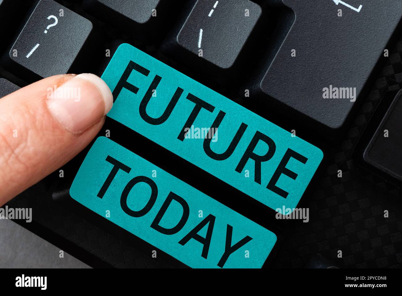 Sign displaying Future. Conceptual photo period of time following moment of speaking or writing Next day Stock Photo