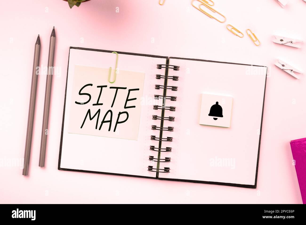 Conceptual display Site Map. Business concept designed to help both users and search engines navigate the site Stock Photo