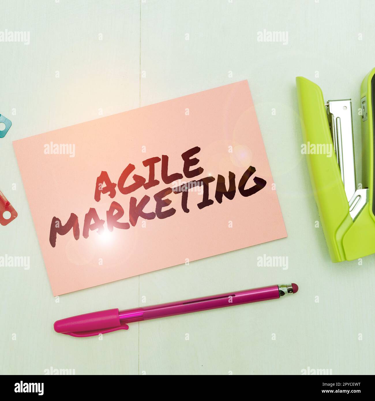 Conceptual caption Agile Marketing. Word Written on focusing team efforts that deliver value to the end-customer Stock Photo