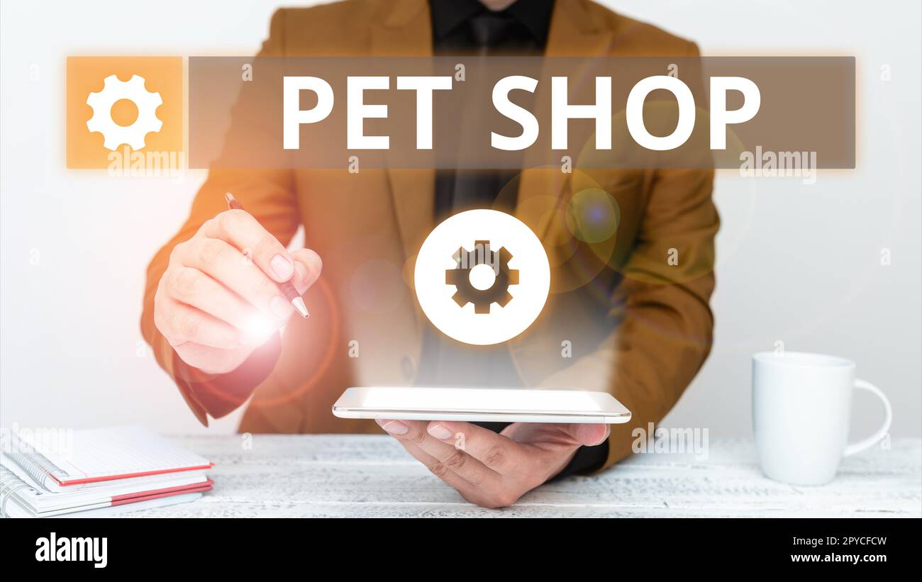 Text showing inspiration Pet Shop. Word for Retail business that sells