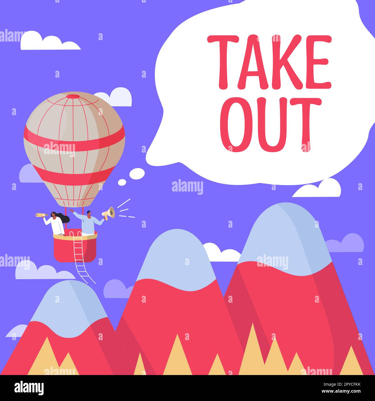 Conceptual display Take Out. Business idea the act of taking out food