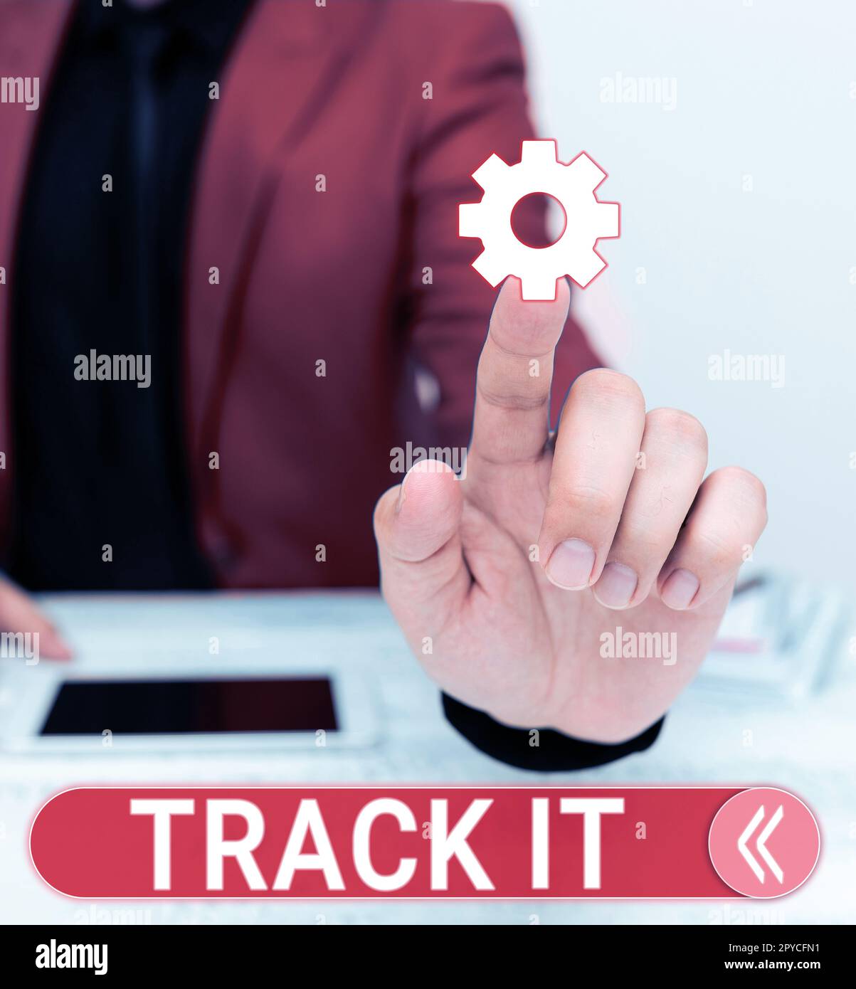 Sign displaying Track It. Conceptual photo term used to convey acknowlegement and or understanding of something Stock Photo