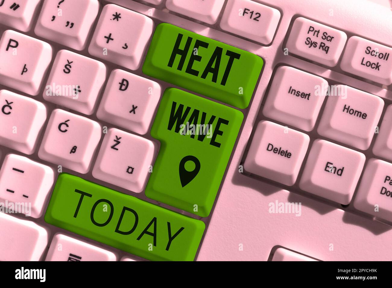 Text caption presenting Heat Wave. Business approach a prolonged period of abnormally hot weather Stock Photo