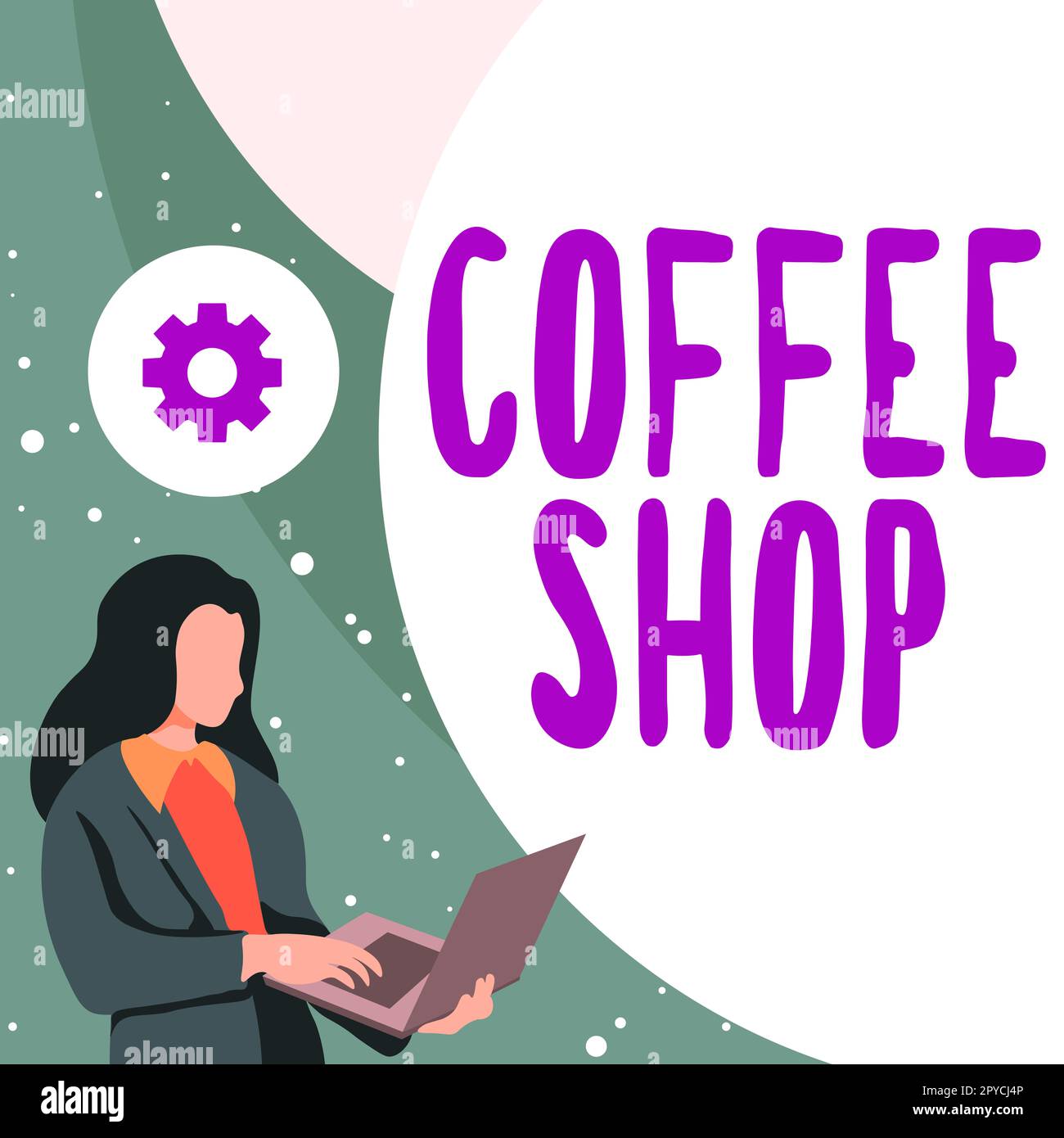 Writing displaying text Coffee Shop. Business idea small informal restaurant serving coffee and light refreshments Stock Photo